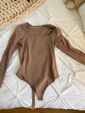 Women’s' Long Sleeve One-Piece Bodysuit in Brown